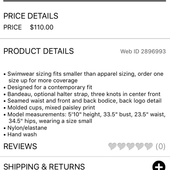 NWOT LAUREN RALPH LAUREN BATHING SUITE - Picture 3 of 3